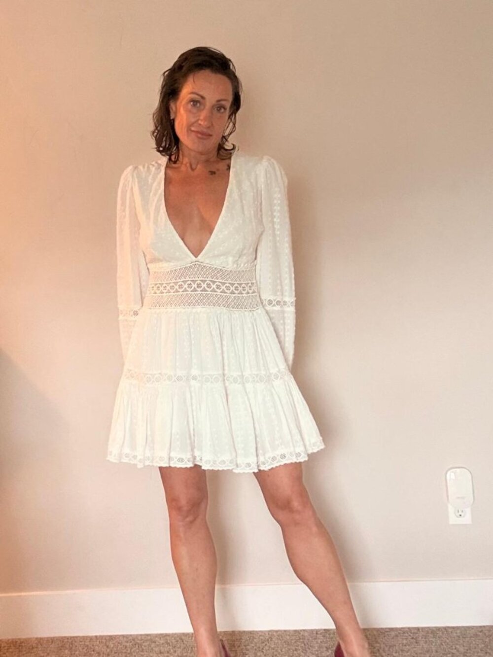 Free People Dress with semi sheer mid section